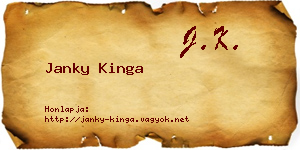 Janky Kinga névjegykártya