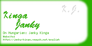 kinga janky business card